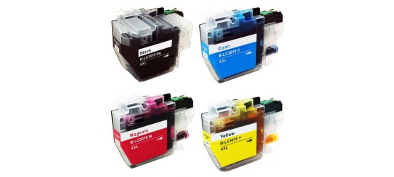 Complete set of 4 Brother LC-3019XXL Extra High Yield Compatible Inkjet Cartridges